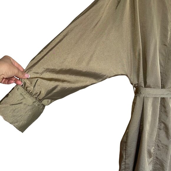 Mycra Pac Designer Wear Womens Trench Rain Coat One Size Gold Belted Pockets - Picture 7 of 16